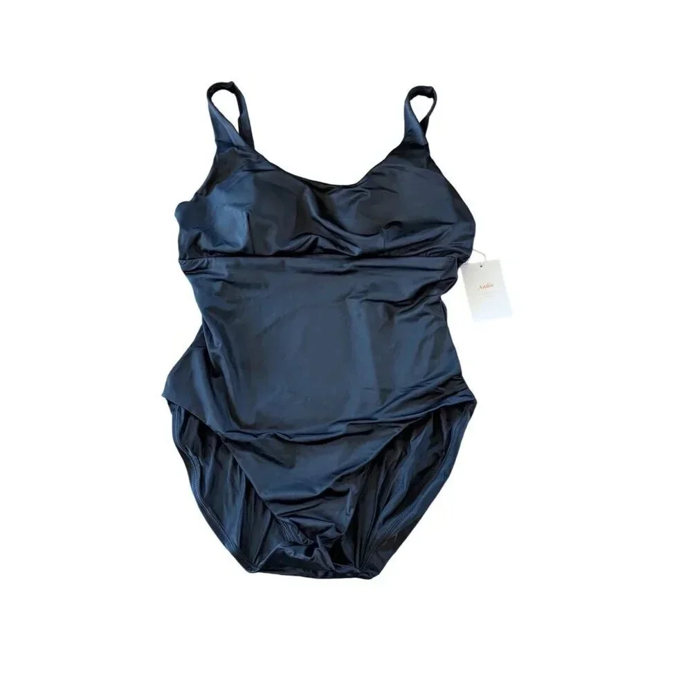 Andie Swim The Atlantic One Piece Black Eco Nylon Size Medium